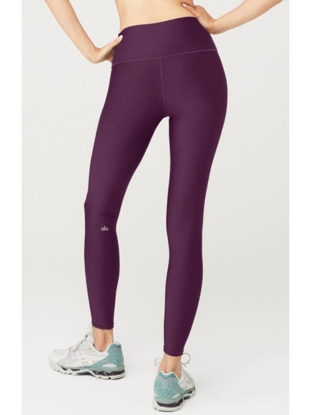 Alo 7/8 High-Waist Airlift Leggings Dark Plum Purple Hi-Rise Waisted Skinny Pant - Picture 2 of 10
